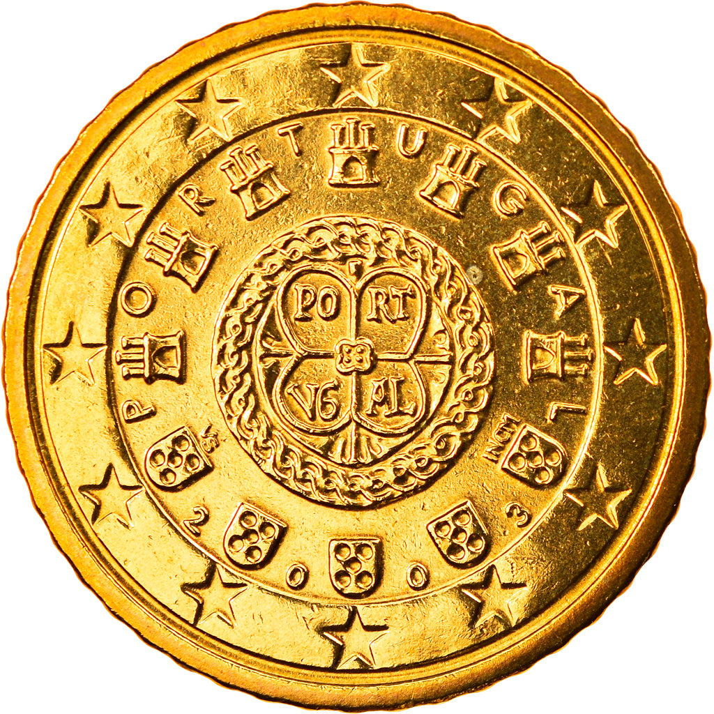 Portugal, 50 Euro Cent, 2003, Lisbon, MS(65-70), Latão, KM:745