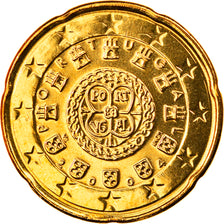 Portugal, 20 Euro Cent, 2004, Lisbon, MS(65-70), Brass, KM:744