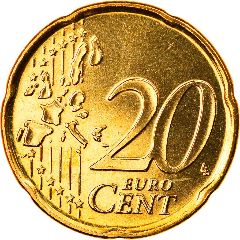 Portugal, 20 Euro Cent, 2004, Lisbon, MS(65-70), Brass, KM:744