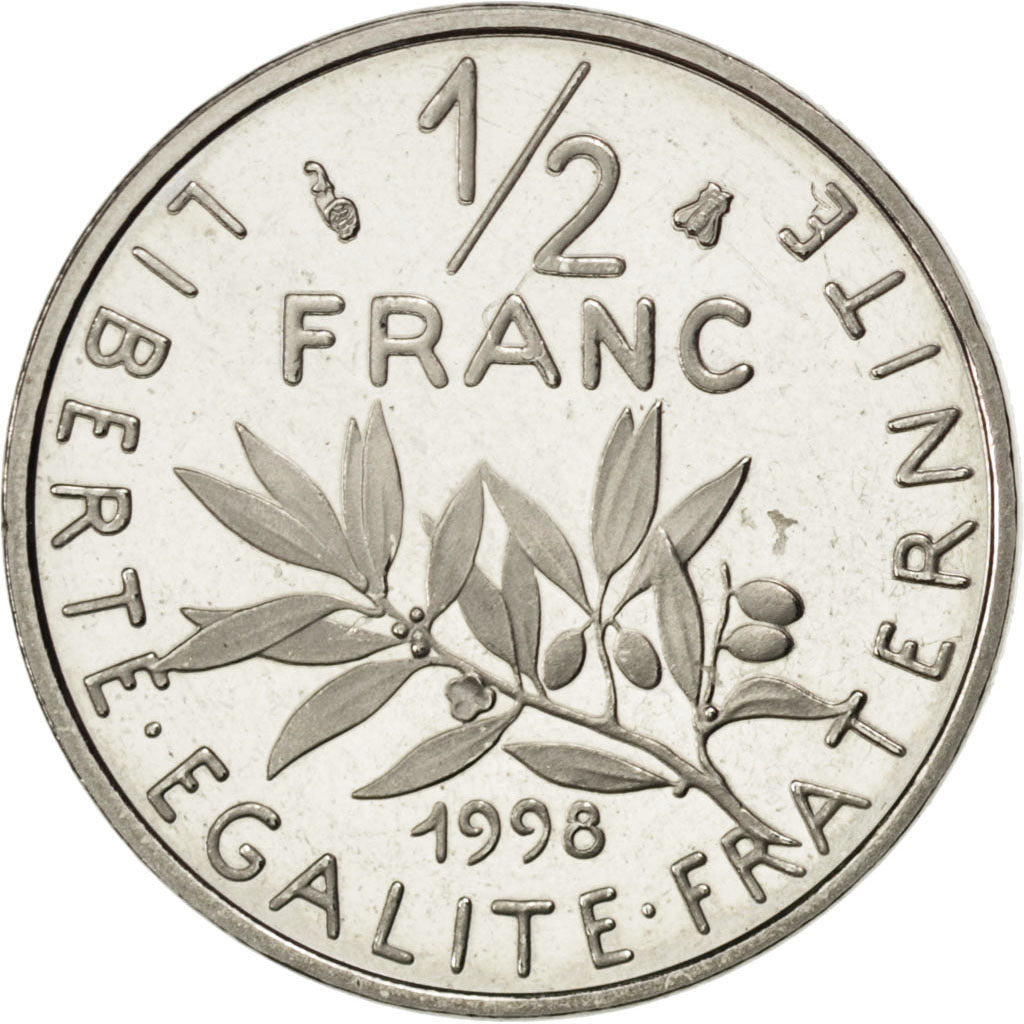 Vème République, 1/2 Franc Semeuse 1998 BE, KM 931.2