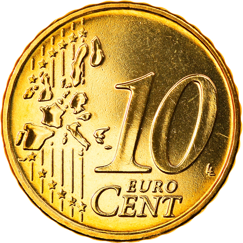 Portugal, 10 Euro Cent, 2005, Lisbon, MS(65-70), Brass, KM:743