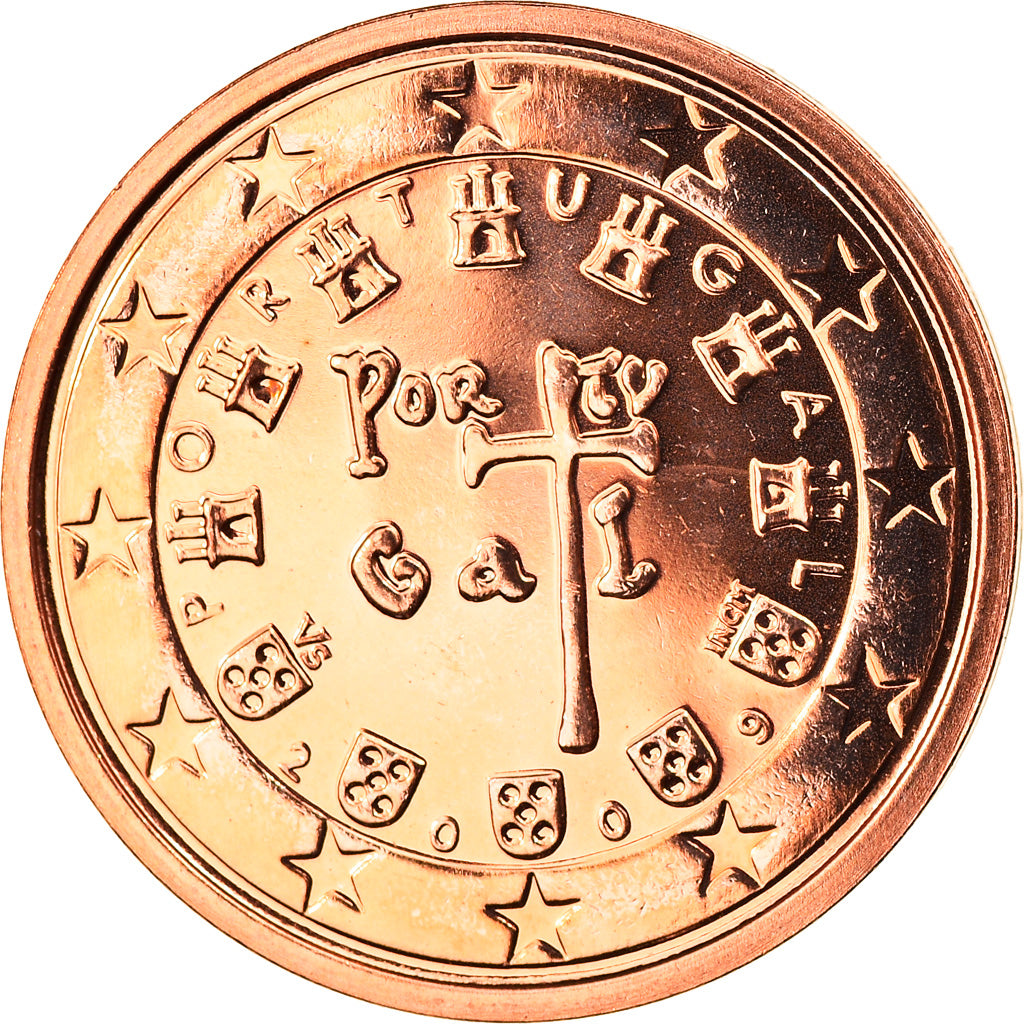 Portugal, 2 Euro Cent, 2009, Lisbon, MS(65-70), Copper Plated Steel, KM:741