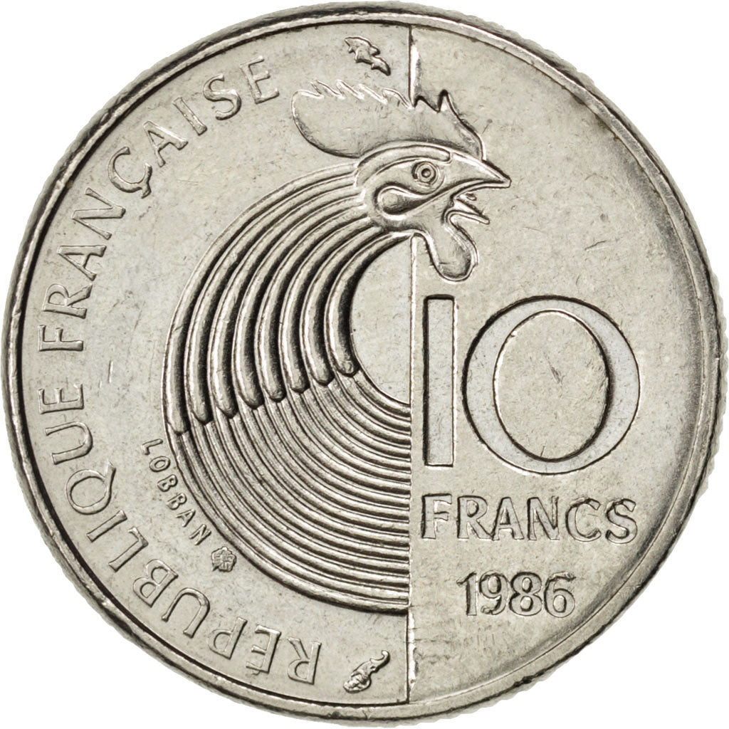 FRANCE, Schumann, 10 Francs, 1986, KM #958, EF(40-45), Nickel, 21, Gadoury...