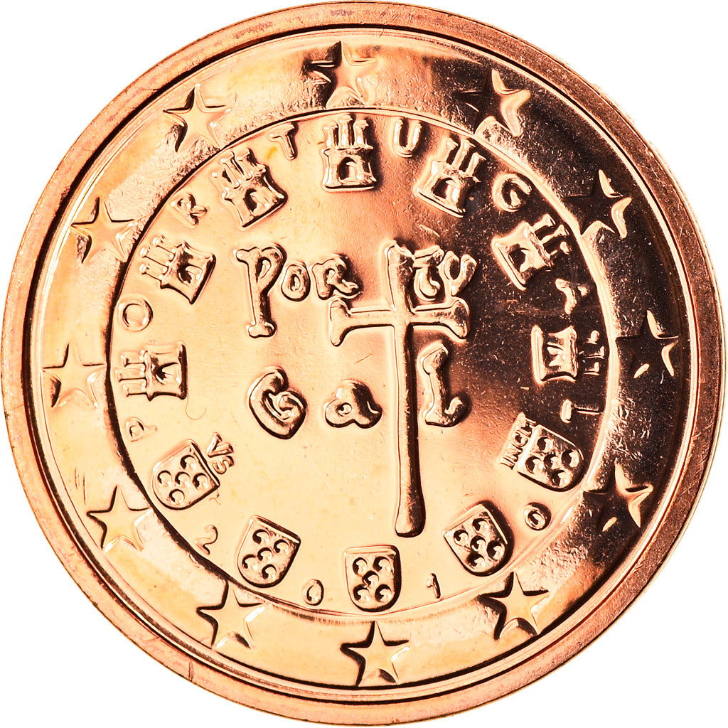 Portugal, 2 Euro Cent, 2010, Lisbon, MS(65-70), Copper Plated Steel, KM:741