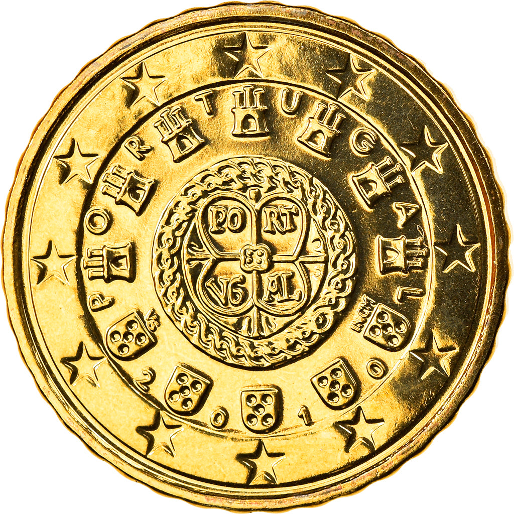 Portugal, 10 Euro Cent, 2010, Lisbon, STGL, Messing, KM:763
