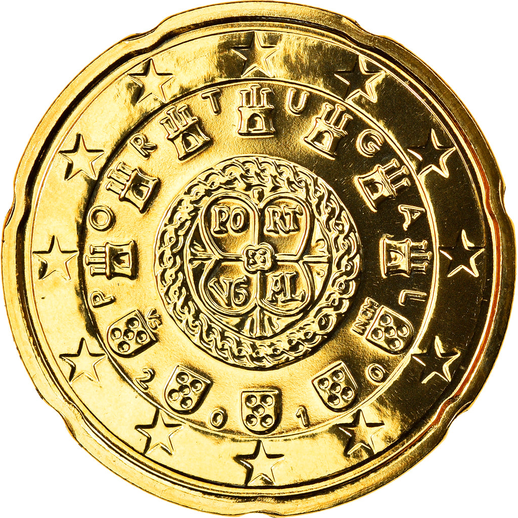 Portugal, 20 Euro Cent, 2010, Lisbonne, FDC, Laiton, KM:764