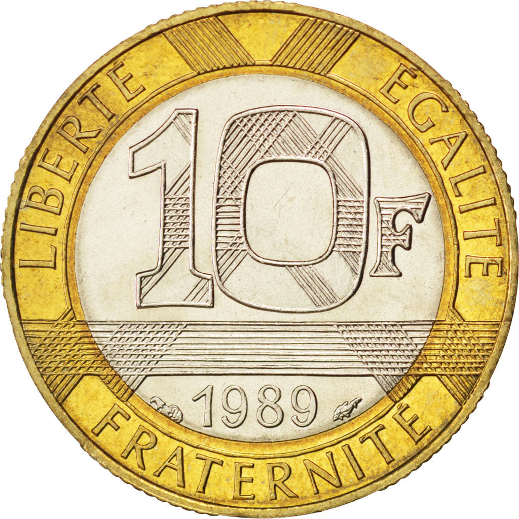 Francia, Montesquieu, 10 Francs, 1989, SPL, Bi-metallico, KM:969, Gadoury:828