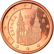 Spain, Euro Cent, 2000, Madrid, MS(65-70), Copper Plated Steel, KM:1040
