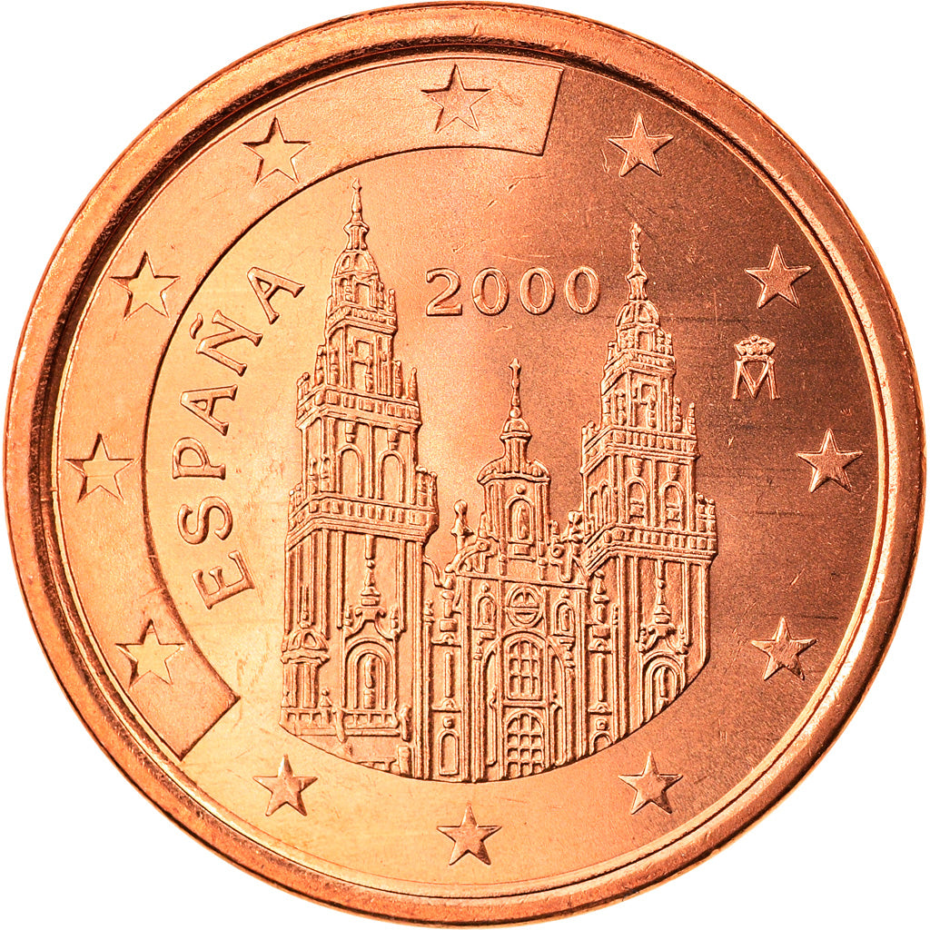 Espagne, 5 Euro Cent, 2000, Madrid, FDC, Copper Plated Steel, KM:1042
