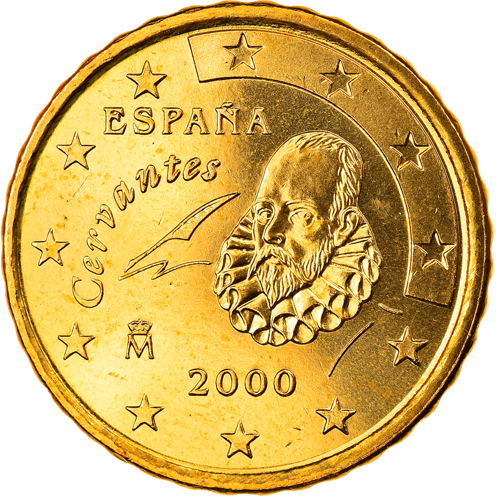 Spagna, 10 Euro Cent, 2000, Madrid, FDC, Ottone, KM:1043