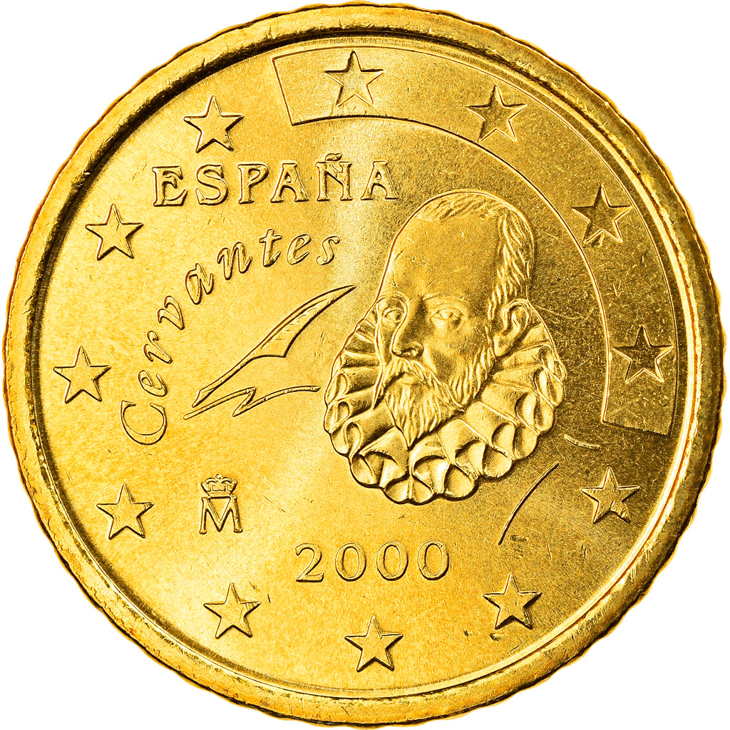 Espanha, 50 Euro Cent, 2000, Madrid, MS(65-70), Latão, KM:1045