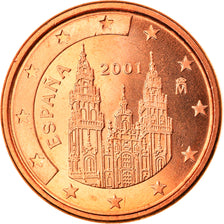 Spain, Euro Cent, 2001, Madrid, MS(65-70), Copper Plated Steel, KM:1040