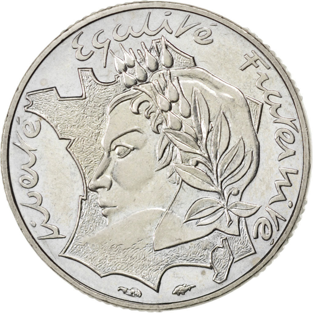 FRANCE, Jimenez, 10 Francs, 1986, KM #959, MS(63), Nickel, 21, Gadoury #824,...