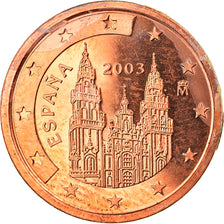 Spanien, 2 Euro Cent, 2003, Madrid, STGL, Copper Plated Steel, KM:1041