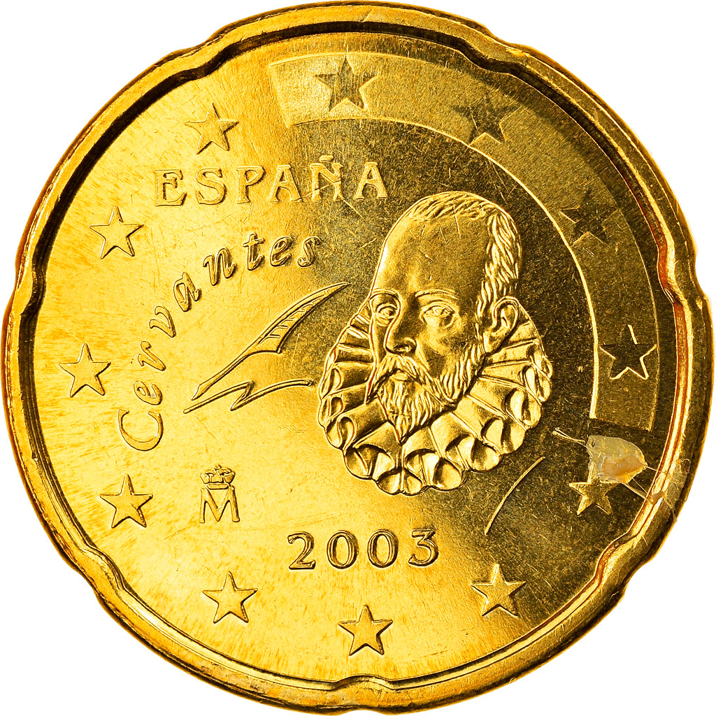 Spagna, 20 Euro Cent, 2003, Madrid, FDC, Ottone, KM:1044