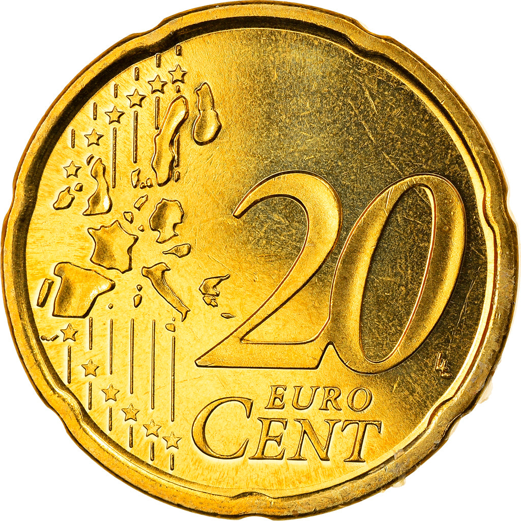 Spagna, 20 Euro Cent, 2003, Madrid, FDC, Ottone, KM:1044