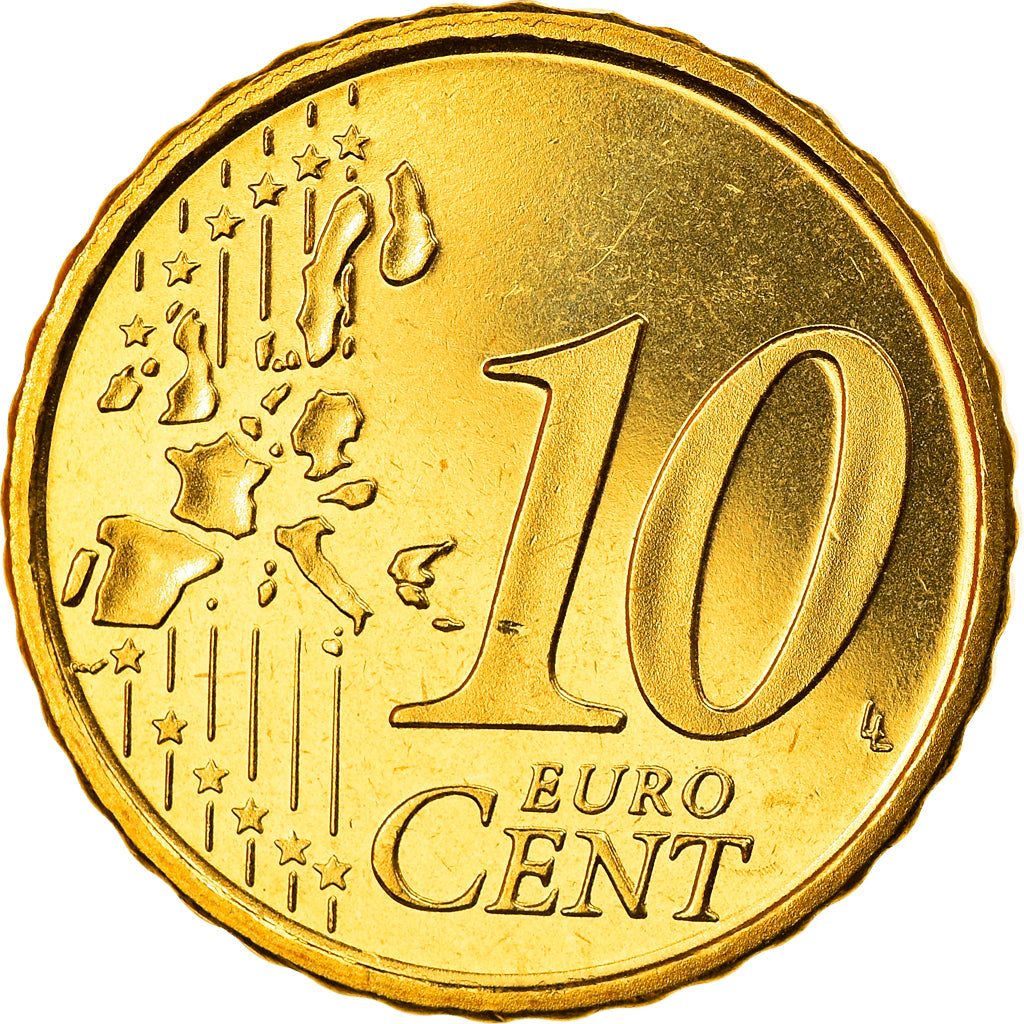 Spanien, 10 Euro Cent, 2004, Madrid, STGL, Messing, KM:1043