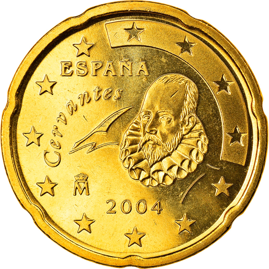 Spagna, 20 Euro Cent, 2004, Madrid, FDC, Ottone, KM:1044
