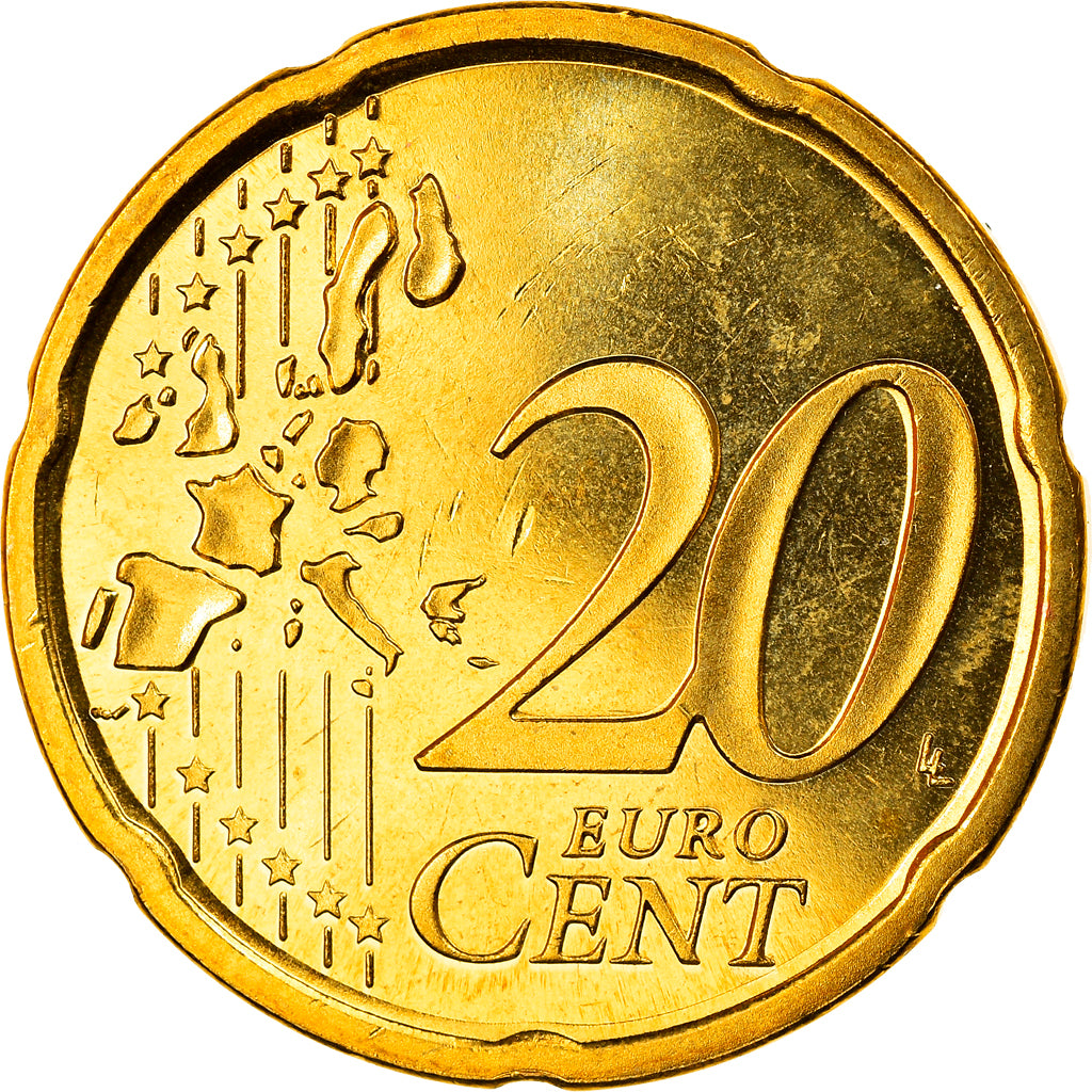 Spagna, 20 Euro Cent, 2004, Madrid, FDC, Ottone, KM:1044