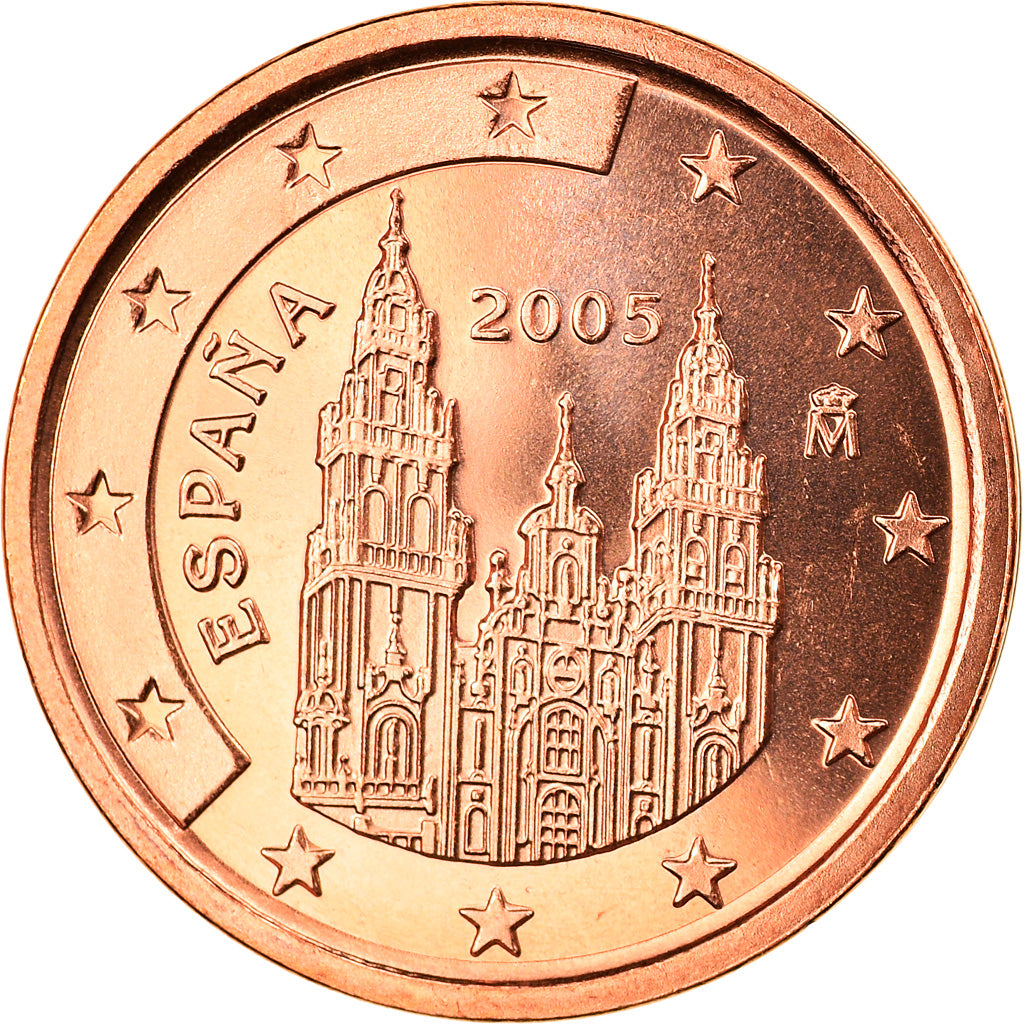 Spain, 2 Euro Cent, 2005, Madrid, MS(65-70), Copper Plated Steel, KM:1041