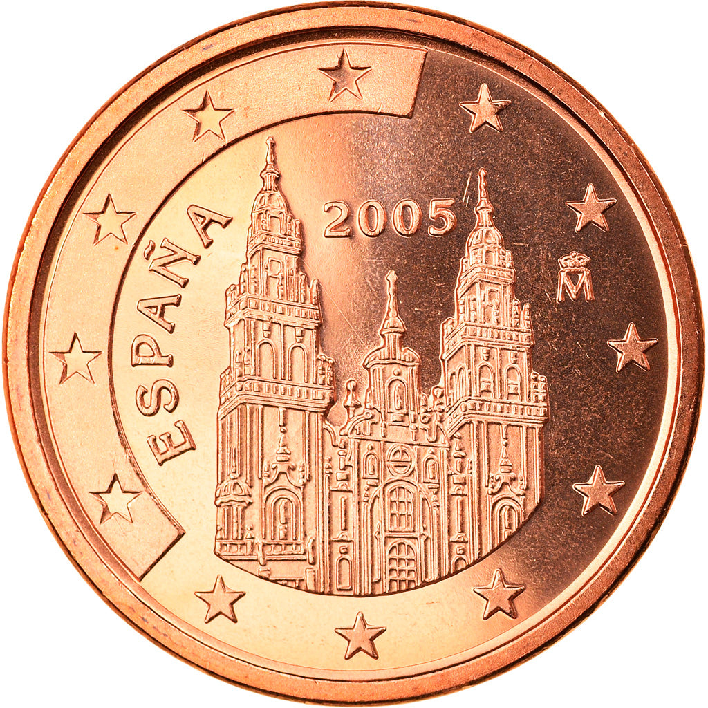 España, 5 Euro Cent, 2005, Madrid, FDC, Cobre chapado en acero, KM:1042