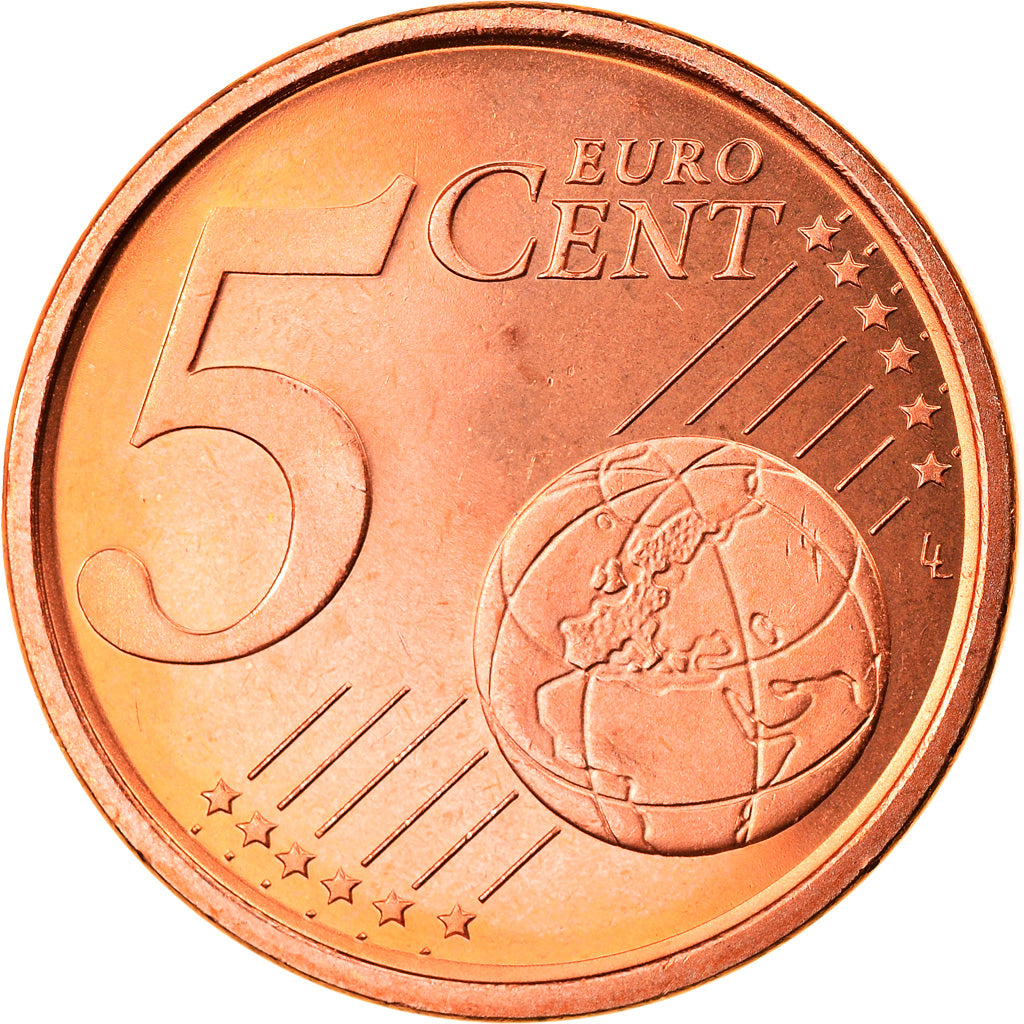 España, 5 Euro Cent, 2005, Madrid, FDC, Cobre chapado en acero, KM:1042