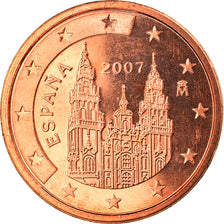 Spagna, 2 Euro Cent, 2007, Madrid, FDC, Acciaio placcato rame, KM:1041