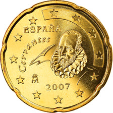 Spain, 20 Euro Cent, 2007, Madrid, MS(65-70), Brass, KM:1071