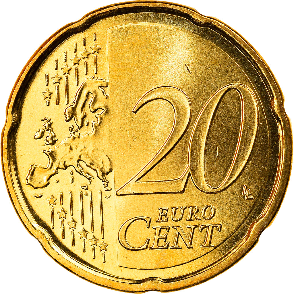 Spain, 20 Euro Cent, 2007, Madrid, MS(65-70), Brass, KM:1071