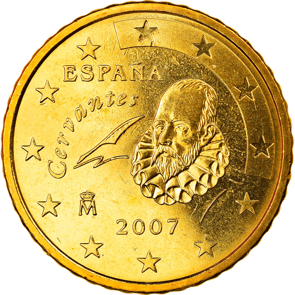 Spain, 50 Euro Cent, 2007, Madrid, MS(65-70), Brass, KM:1072