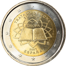 Spain, 2 Euro, Traité de Rome 50 ans, 2007, Madrid, MS(65-70), Bi-Metallic