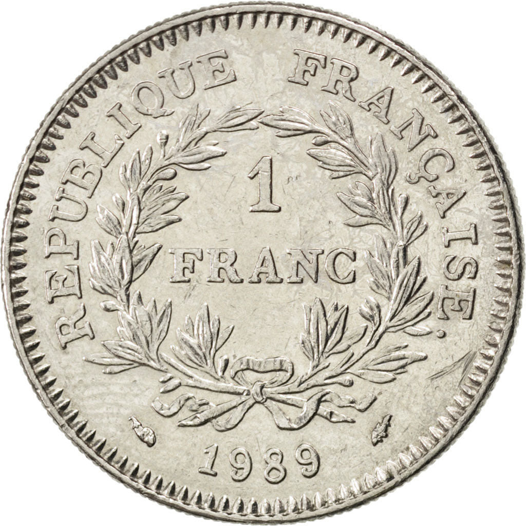 FRANCE, États généraux, Franc, 1989, KM #967, AU(55-58), Nickel, 24, Gadoury #47