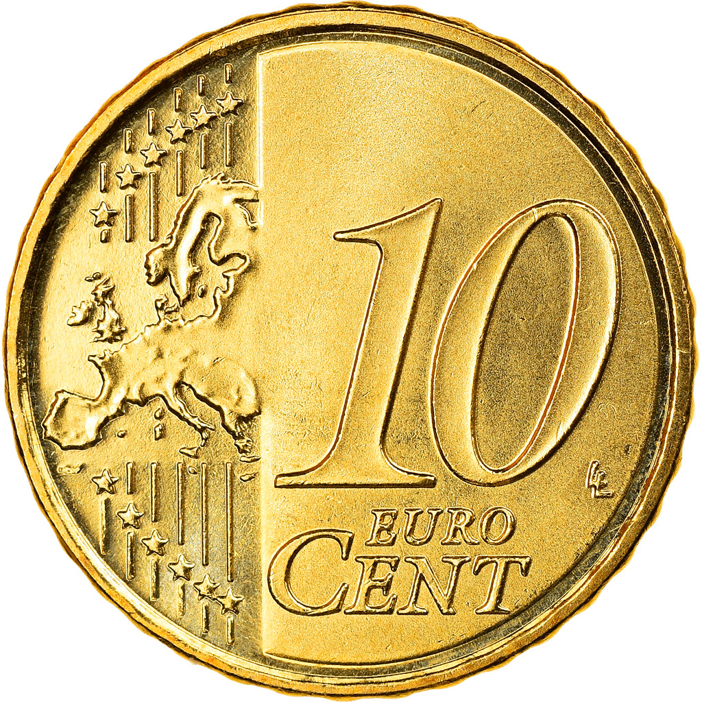 Spanien, 10 Euro Cent, 2009, Madrid, STGL, Messing, KM:1070