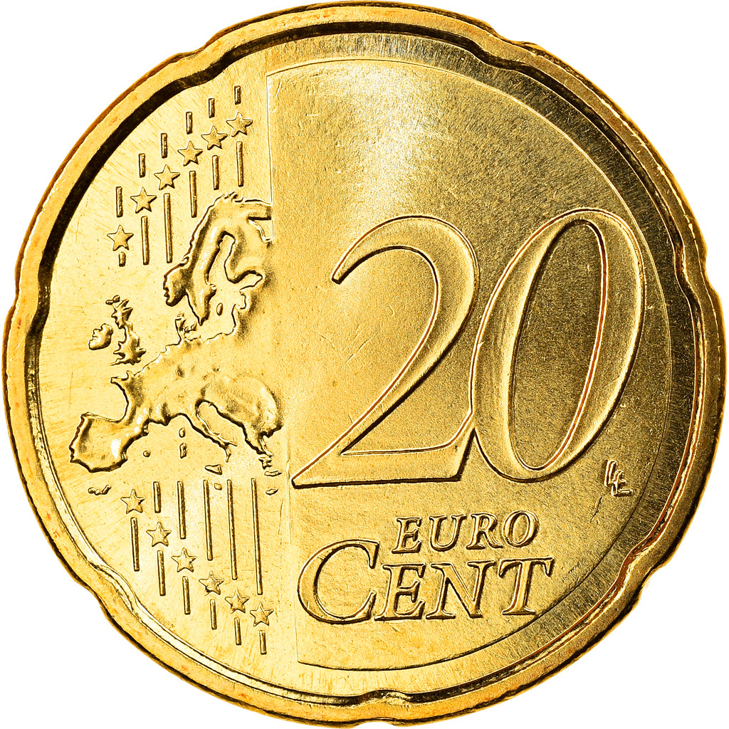Espanha, 20 Euro Cent, 2009, Madrid, MS(65-70), Latão, KM:1071