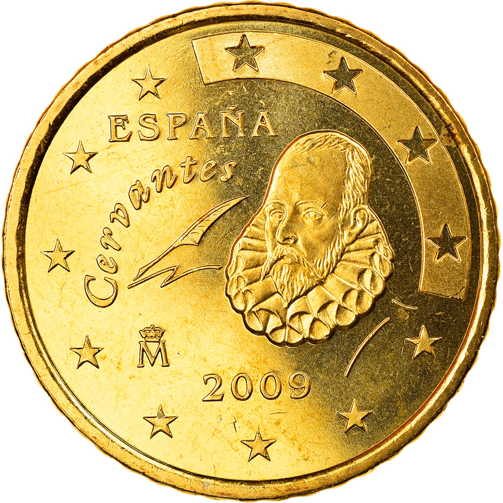 Spain, 50 Euro Cent, 2009, Madrid, MS(65-70), Brass, KM:1072