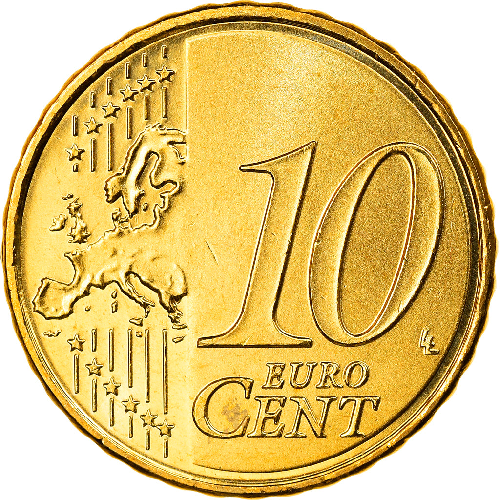 Spanien, 10 Euro Cent, 2010, Madrid, STGL, Messing, KM:1147