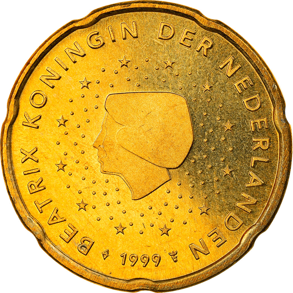 Niederlande, 20 Euro Cent, 1999, Utrecht, STGL, Messing, KM:238