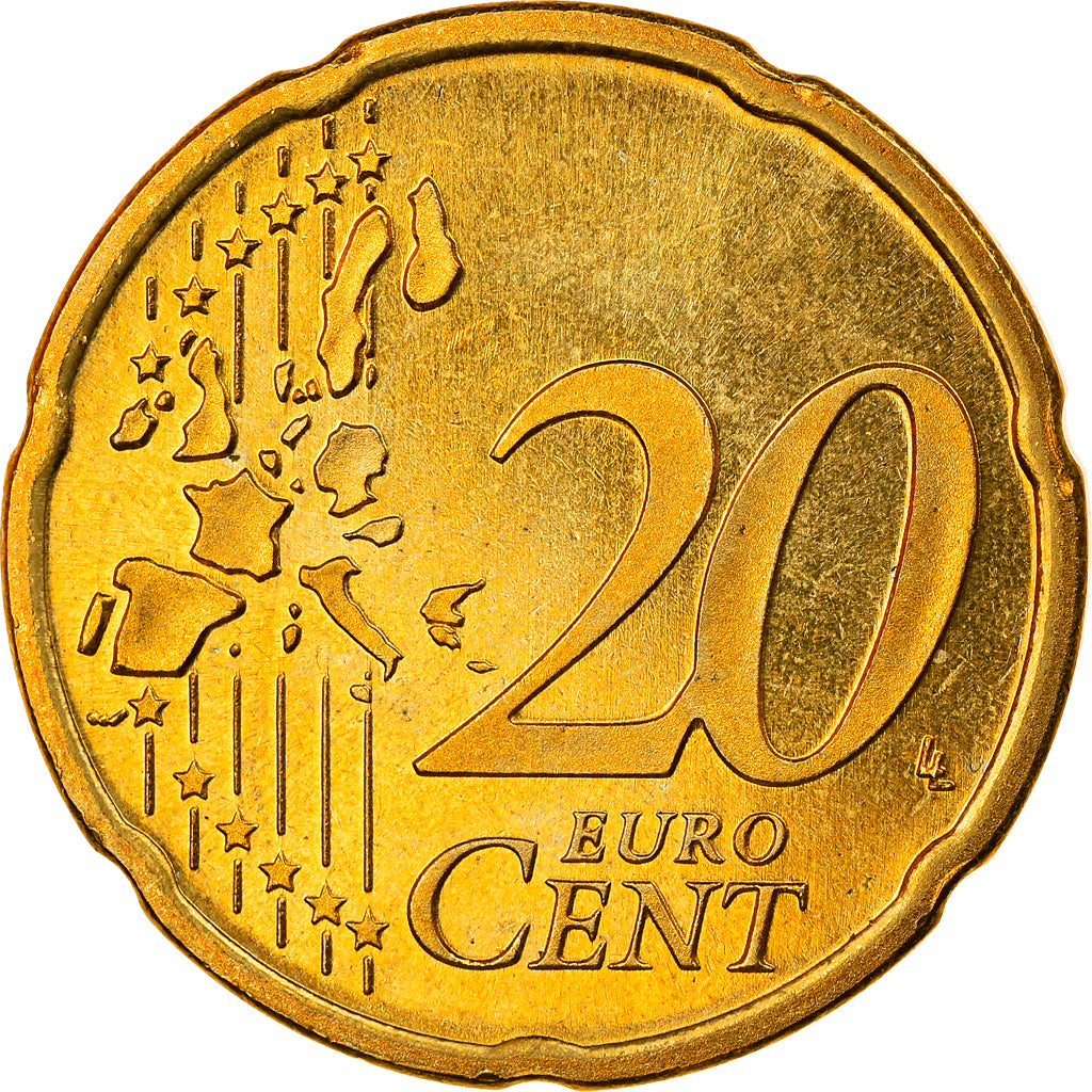 Niederlande, 20 Euro Cent, 1999, Utrecht, STGL, Messing, KM:238