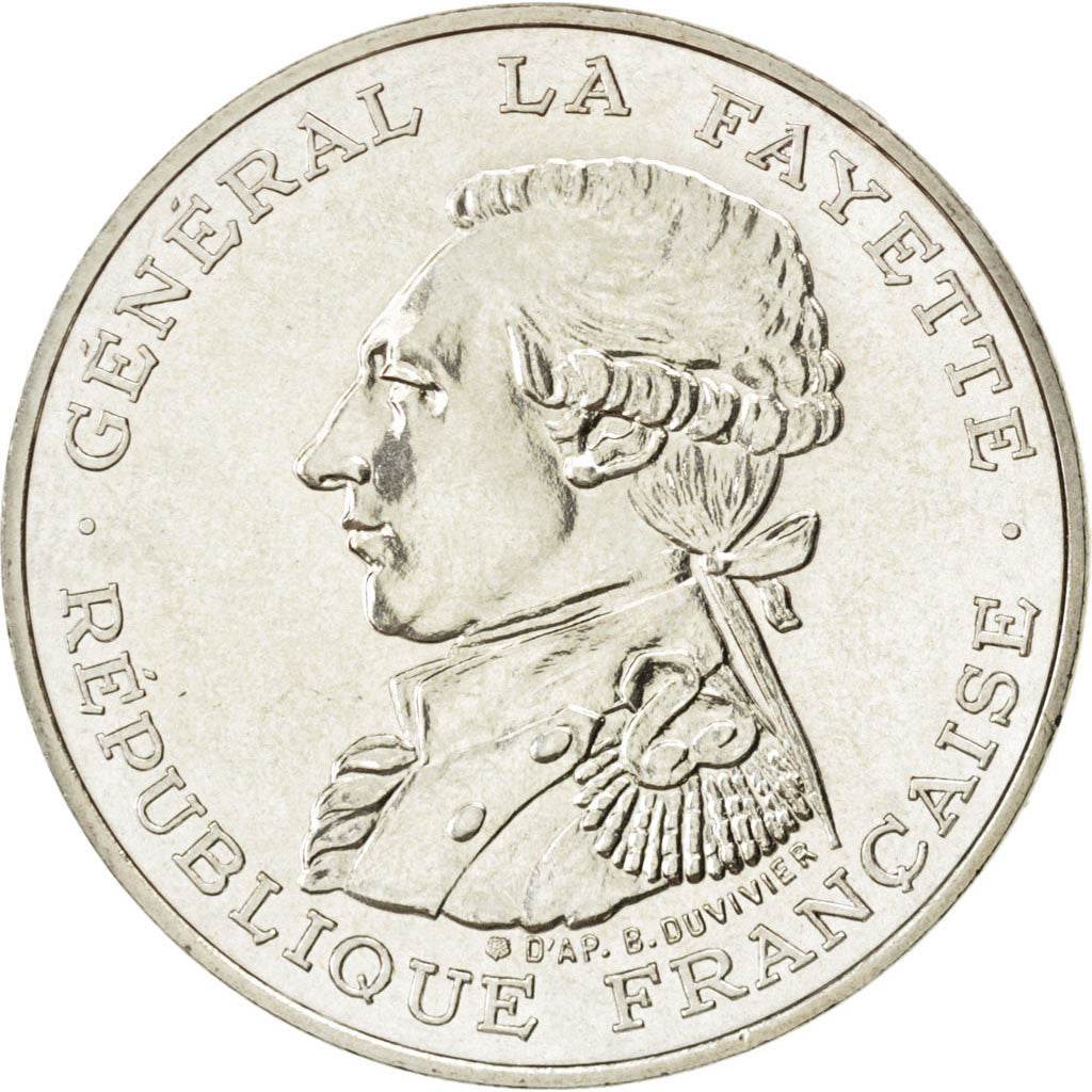 FRANCE, Lafayette, 100 Francs, 1987, KM #962, MS(63), Silver, 31, Gadoury #902,.