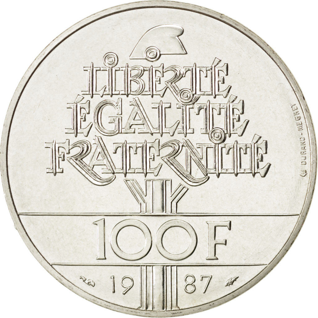 FRANCE, Lafayette, 100 Francs, 1987, KM #962, MS(63), Silver, 31, Gadoury #902,.