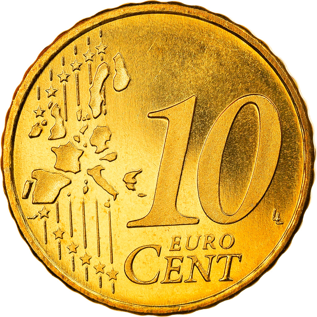 Países Bajos, 10 Euro Cent, 2001, Utrecht, FDC, Latón, KM:237