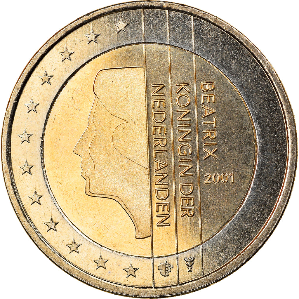 Netherlands, 2 Euro, 2001, Utrecht, MS(65-70), Bi-Metallic, KM:241