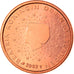 Netherlands, Euro Cent, 2002, Utrecht, MS(65-70), Copper Plated Steel, KM:234
