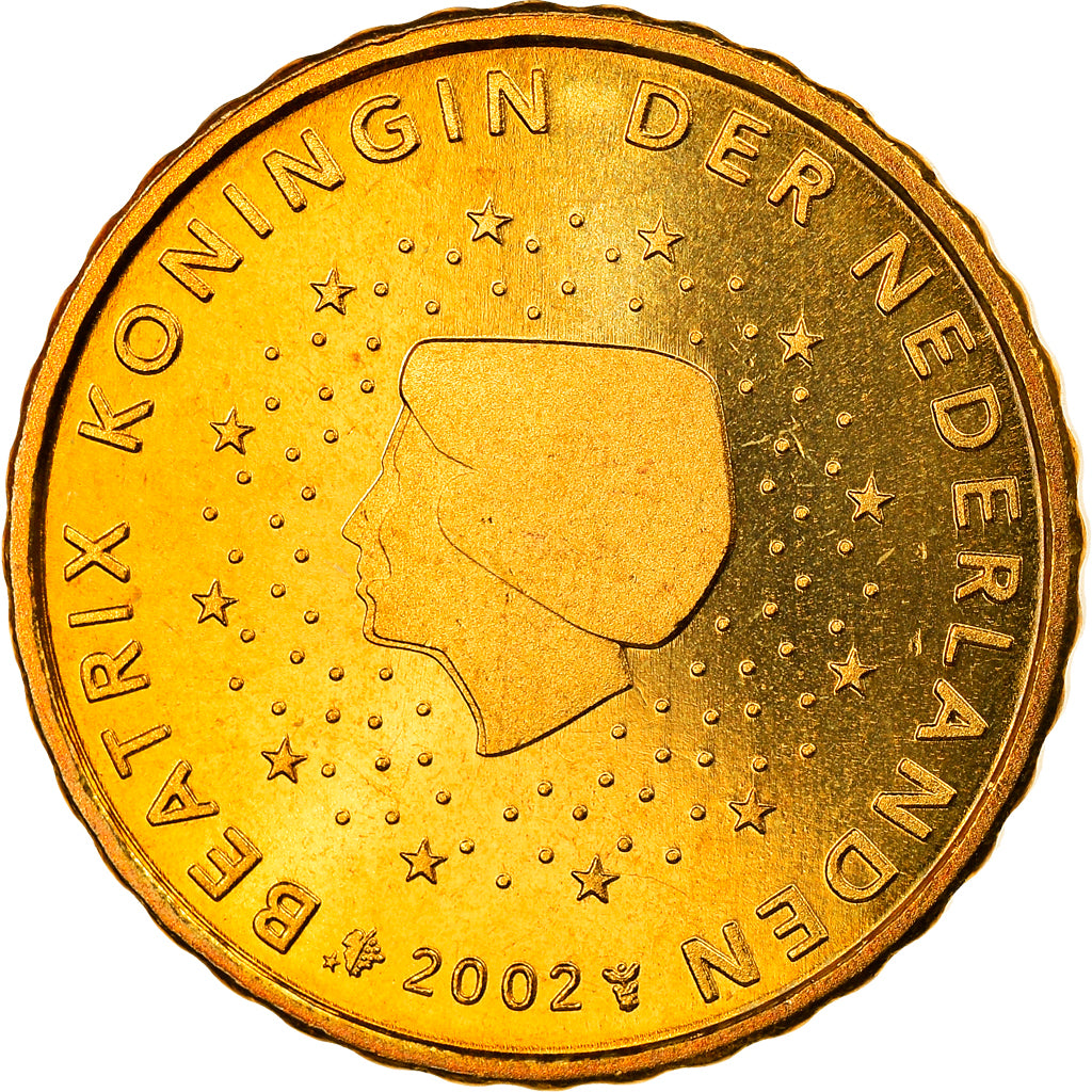 Holandia, 10 Euro Cent, 2002, Utrecht, MS(65-70), Mosiądz, KM:237