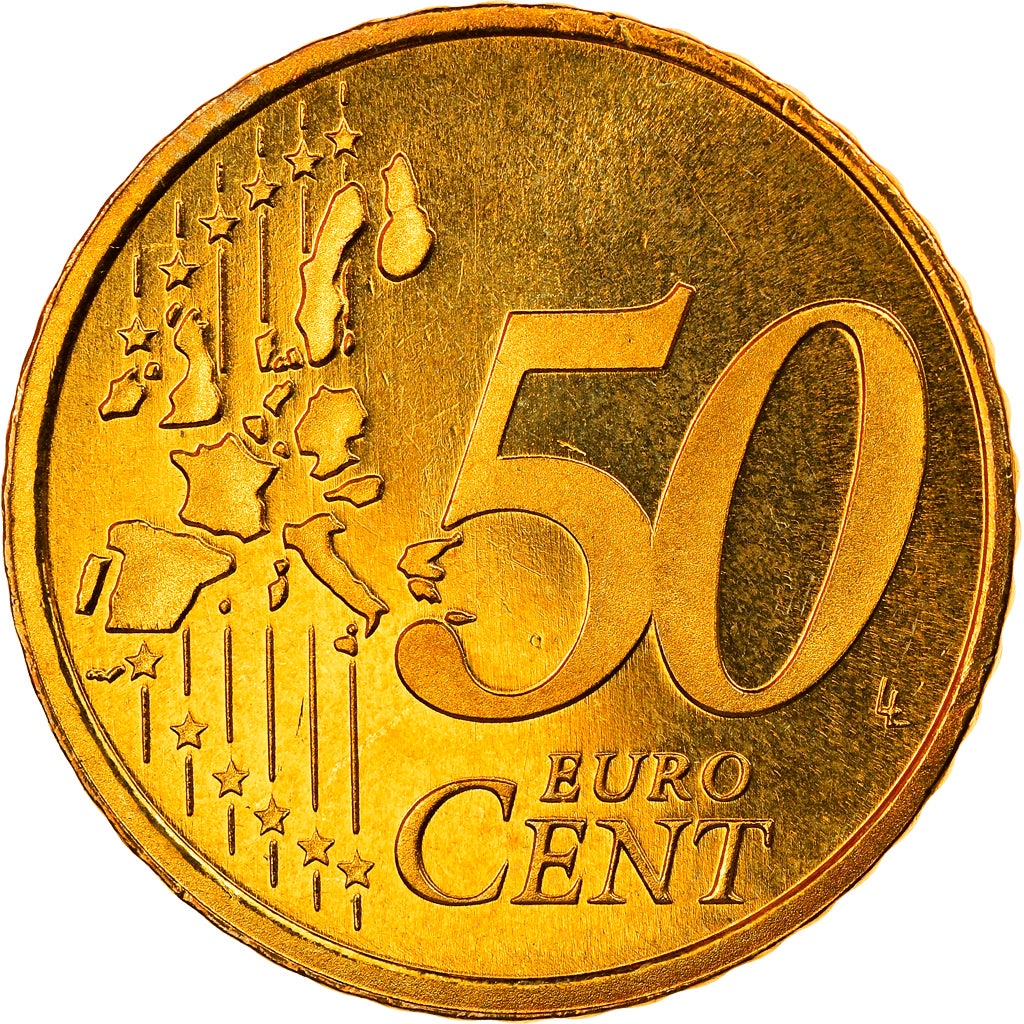 Netherlands, 50 Euro Cent, 2002, Utrecht, MS(65-70), Brass, KM:239