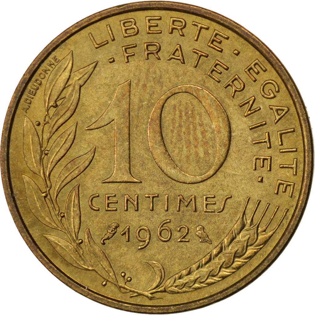 FRANCE, Marianne, 10 Centimes, 1962, Paris, KM #929, AU(50-53),...