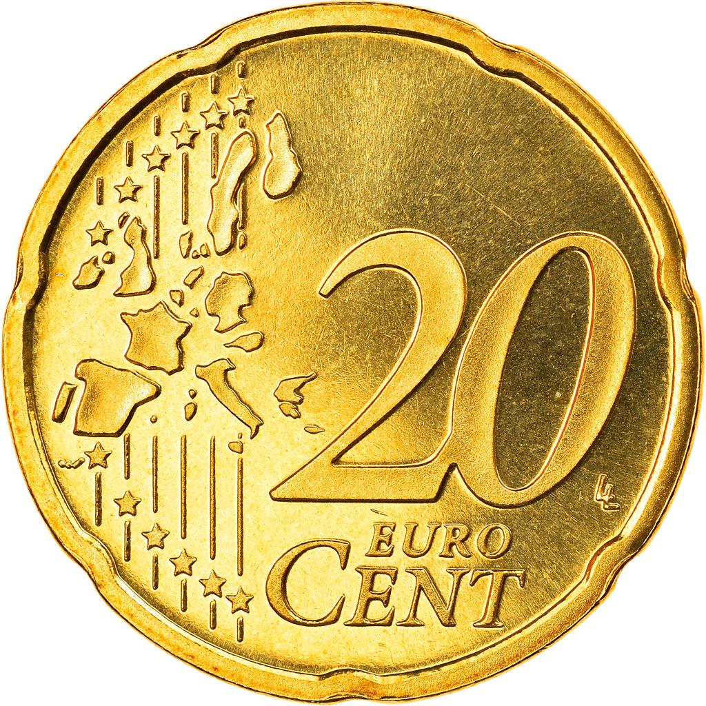 Niederlande, 20 Euro Cent, 2005, Utrecht, STGL, Messing, KM:238