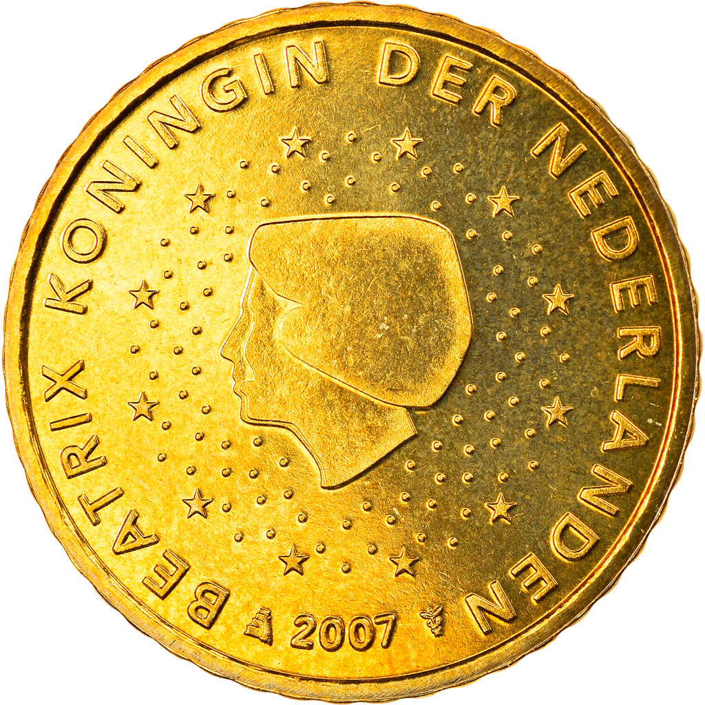 Holandia, 50 Euro Cent, 2007, Utrecht, MS(65-70), Mosiądz, KM:270