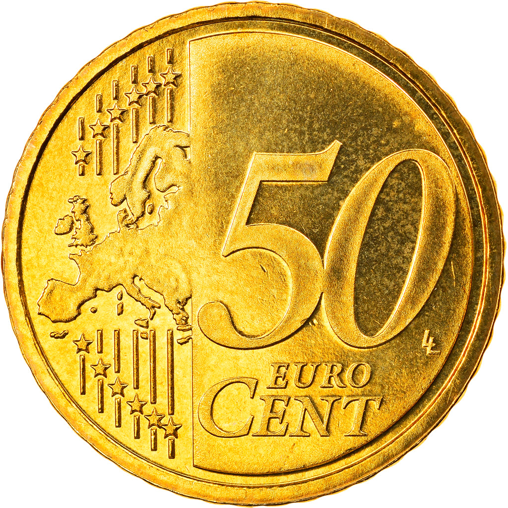 Holandia, 50 Euro Cent, 2007, Utrecht, MS(65-70), Mosiądz, KM:270