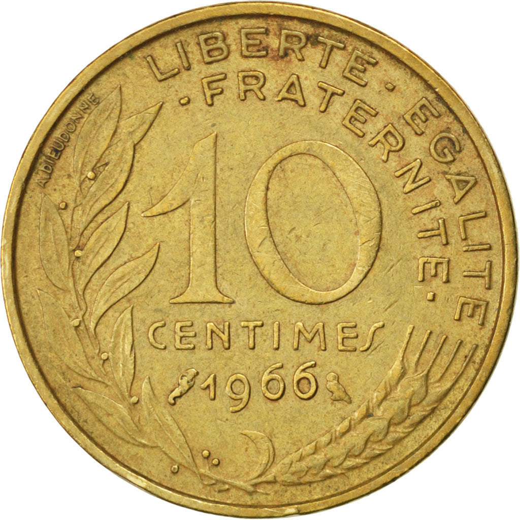 FRANCE, Marianne, 10 Centimes, 1966, Paris, KM #929, EF(40-45),...